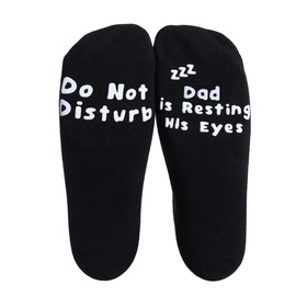 Poshzone Dad Gift Do Not Disturb Papa is Resting His Eyes Funny Dad Socks Novelty Gift for Dad,Husband,Father,Non Slip Father's Day Gift Dad Socks
