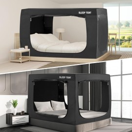 BORNA Bed Tent Bed Canopy Twin Size for Adult and Kids,Portable Sleeping Tents Dream Tents Indoor for Kids and Adult, Breathable Privacy Space on Bed with Three Doors (Mattress Not Included)