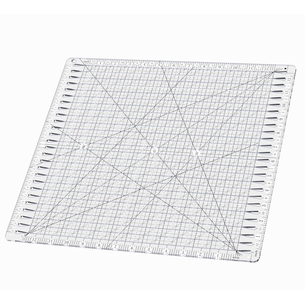 Quilting Ruler, 12.5" x 12.5" Slotted Acrylic Ruler for Quilting