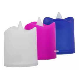 J.H. Company Set 3 Pcs Vela Led Luz Rgb Decorar Fiesta Colores Dzlz-04