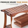 Teak Shower Chair Stool, 24" Shower Bench Seat, Wooden Bathroom