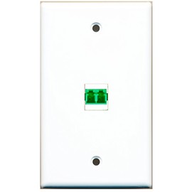 RiteAV - 1 Port Fiber LC APC Duplex Wall Plate - Bracket Included