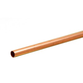 K&S 8114 Round Copper Tube, 3/16" OD x 0.014" Wall x 12" Long, 1 Tube, Made in USA