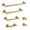 Wall Mount Brass Bathroom Towel Rack Set 6 Piece Modern
