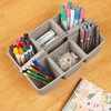 ECR4Kids 6-Compartment Large Caddy, Storage Organizer, Grey, 6-Pack