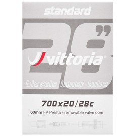 Vittoria Standard Tube Presta 1.0 x 0.77/1.0 inches (27.5 x 1.95/2.50 mm), Valve Length: 1.9 inches (48 mm)