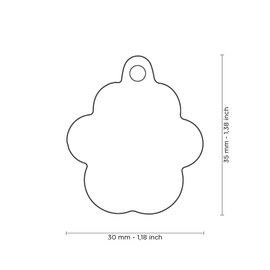 My Family Made in Italy Dog Tag, Large Glitter Paw, Gold, Dog Tag, Metal, Shine Collection, 30 x 35 mm