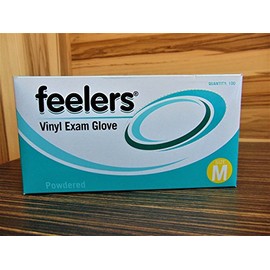 Powdered Disposable Vinyl Gloves - Medium Clear - 100 Pack