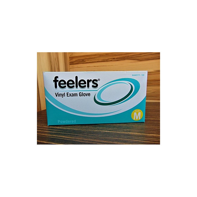 Powdered Disposable Vinyl Gloves - Medium Clear - 100 Pack