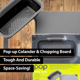 VFM - Pop Collapsible Board & Colander Set Black Non Slip - Summit