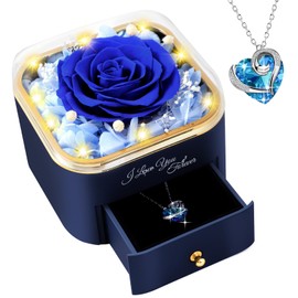 PatNlevs Eternal Rose Gifts for Women, Perfect for Mum, Girlfriend, Wife & More, Keeping Infinity Rose Box - Ideal Birthday, Anniversary, Christmas, Mother's Day (Blue)