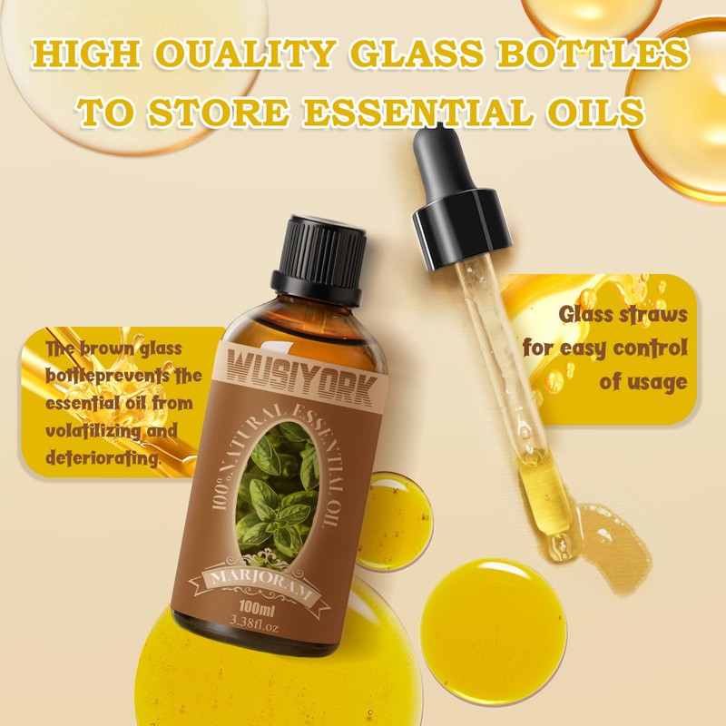 wusiyork Marjoram Essential Oil 100ML - 100% Pure and Natural