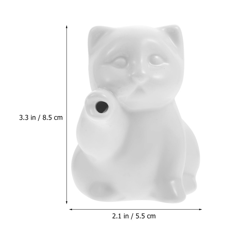 UPKOCH Mini Ceramic Cat Creamer Pitcher with Handle, 1.69oz/50ml White