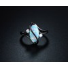 Barzel 18k Black Rhodium Plated Created Fire Opal Ring With