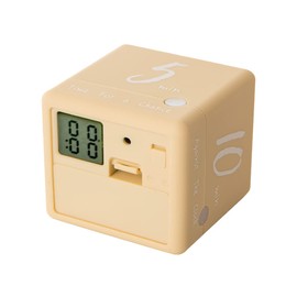 Cube Timer 5/10/20/30 Minutes Countdown Timer, Kitchen Timer,Time Management for Cooking,Studying (5/10/20/30 Minutes- Beige)