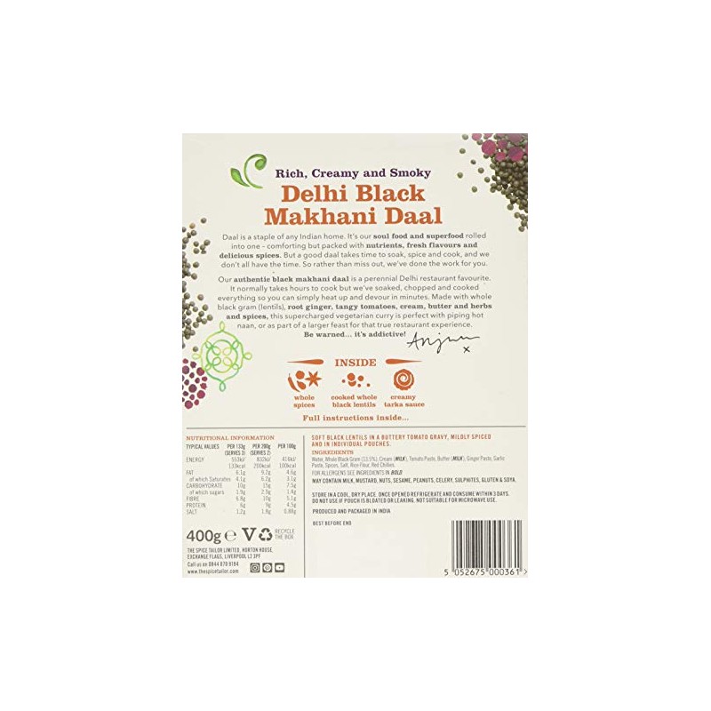 The Spice Tailor Delhi Black Daal Makhani, 400g