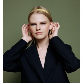 MDSTYLE Headband for Women and Girls - 1 inch Hairband - Hair Accessories, Hard Headbands, Satin Hairbands (Gold, 1 inch)