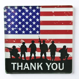 Memorial Day Decorations 4th of July Red White and Blue Decorations for Home Patriotic Table Decor Fourth of July Room Soldiers Sign 4.5 x 4.5 Inch