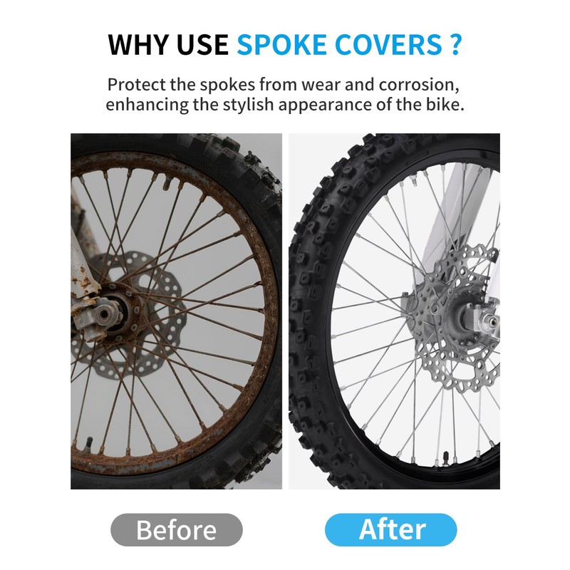 E-riding Bike Spoke Skins Covers, 72Pcs Dirt Bikes Spoke Skins