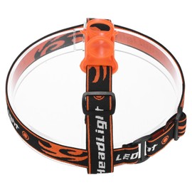 M METERXITY 1-Pack Flashlight Headband Holder, High Elastic Silicone Headlamp Stand Adjustable Bicycles Lights Mount Bands Front Headlight for Flashlight Camping Riding [Orange,0.85"/21.5mm]
