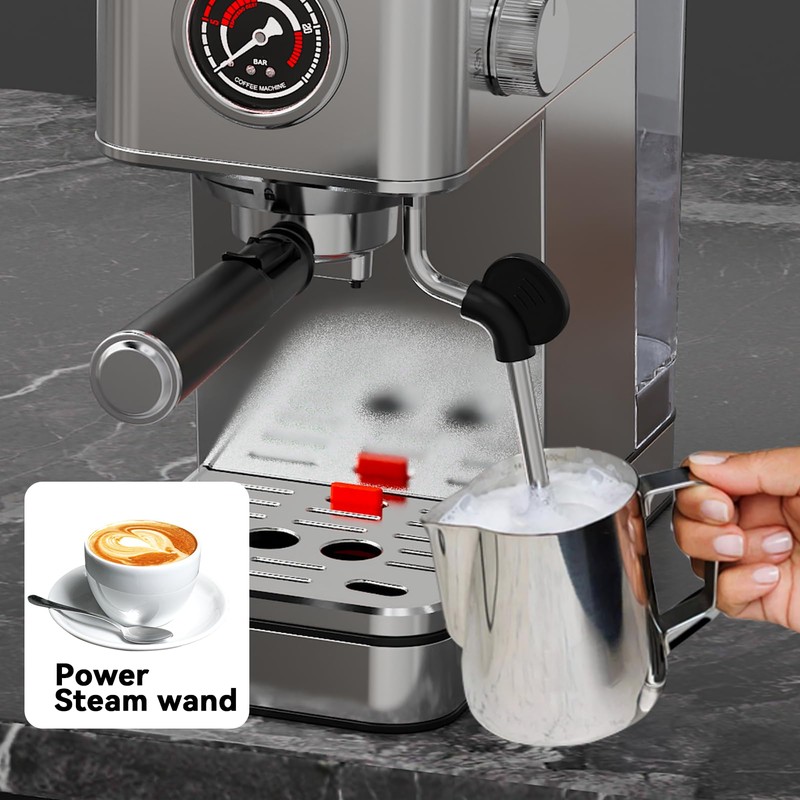 TINTALK EM623 Espresso Machine 20 Bar with Steam Milk Frother,