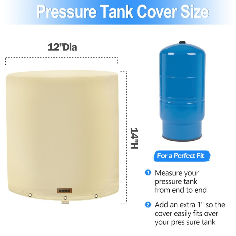 Round Water Pressure Tank Cover, 8"Dia x 12"H