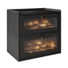 Alpeir Double Layer Large Bread Box for Kitchen Counter, Wooden