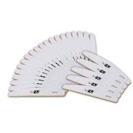 25 pcs Half Moon Professional Nail Files Set for Natural Or Artificial Nails Acrylic Tips Gel 120/150 grit Double-Sided Emery Board Manicure and Pedicure Tools