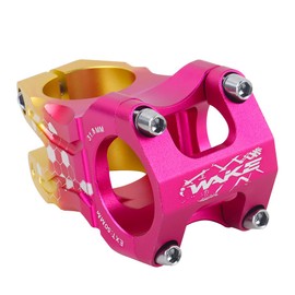 FOMTOR 31.8 Bike Stem 50mm, MTB Stem Mountain Bike Stem Short Handlebar Stem Aluminum Alloy, for Road Bike, MTB, BMX, Cycling Fixie Gear (Pink Gold)