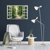 ZHIYYHAO Window View of Green Forest Canvas Wall Art Framed