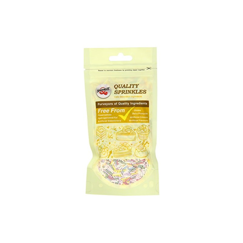 Quality Sprinkles Pearlised Rainbow Sugar Strands Sprinkles 100 g (Pack