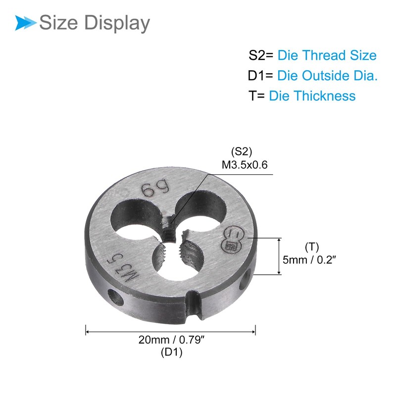 CoCud Die Stock Handle Set, M3.5x0.6 Thread Die & Fit