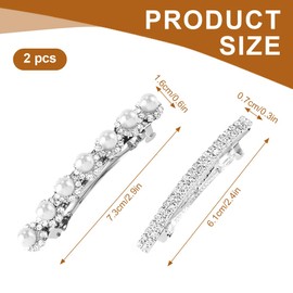 GXGM 2 Stück Strass Haarspangen, Silberne Hochzeits-Haarnadeln Kristallperle Haarspangen Blume Hochzeit Kopfbedeckung Kristall Blume Haarspange Haarschmuck Hochzeit für Bräut