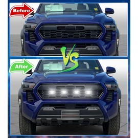 BreTrewri Front Grille Grill lights for 2024 2025 Tacoma TR D Off Road Sport OEM Grill Led Grill Light For Tacoma accessories,white,4PCS (24Tacoma-Off Road-W)
