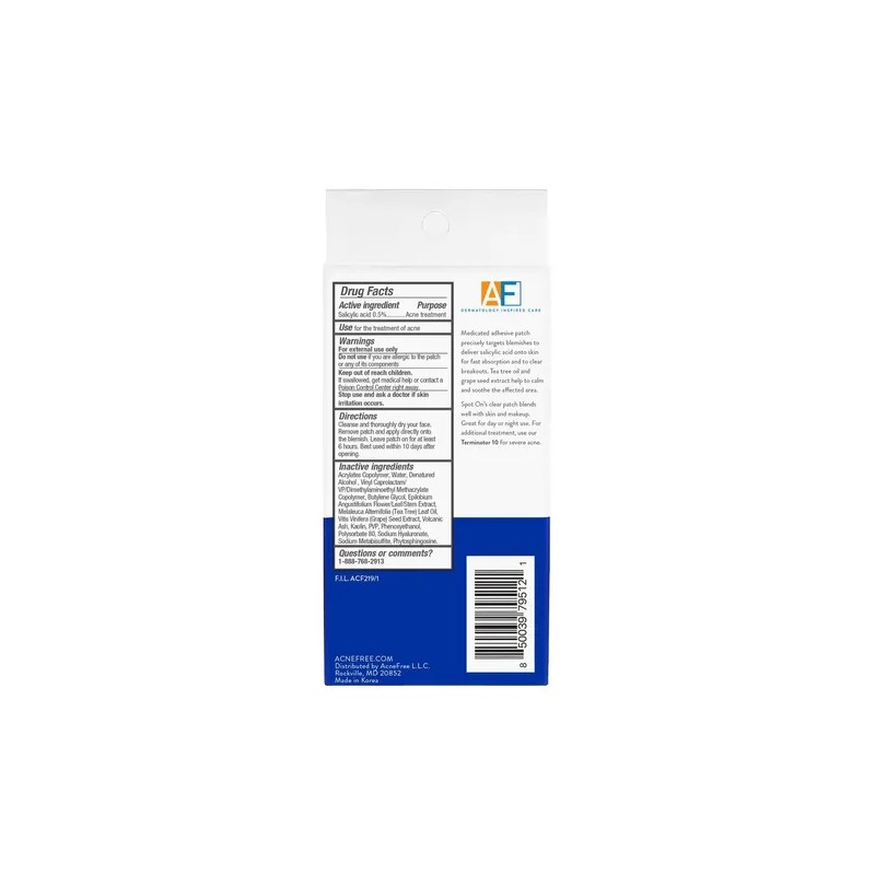 Acnefree Parches De Tratamiento De Acné Con Ácido Salicílico