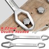 Silver Universal Wrench,2 Pcs 8-22mm Double-Ended Multifunctional Universal Torx Wrench