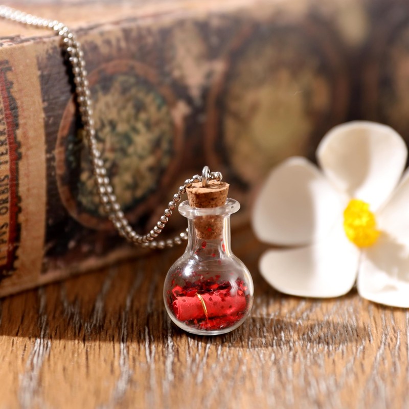 Magic Season Tiny Decorative Glass Bottles 12 Pcs (Tiny Flat-Bottomed