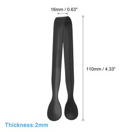 QUARKZMAN Serving Tongs 8 Pieces 4.3 Inches - Stainless Steel Ice Tongs Tongs Tongs for Appetizers Charcuterie Dessert Tea Parties Bar Cafe (Black)