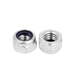 sourcing map Hex Lock Nuts - M12 x 1.75mm Stainless Steel Nylon Insert Self-Locking Nuts for Fastener, 10Pcs Silver Tone