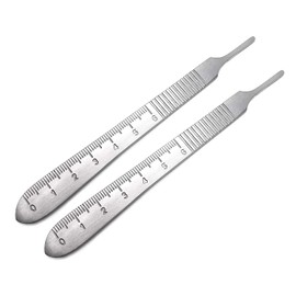 Scalpel Handle No 3 for blades 10 : 10a : 11 : 12 : 15 : 15a (Original Version) (Original Version) (Solid Stainless Steel, 2-Pack)