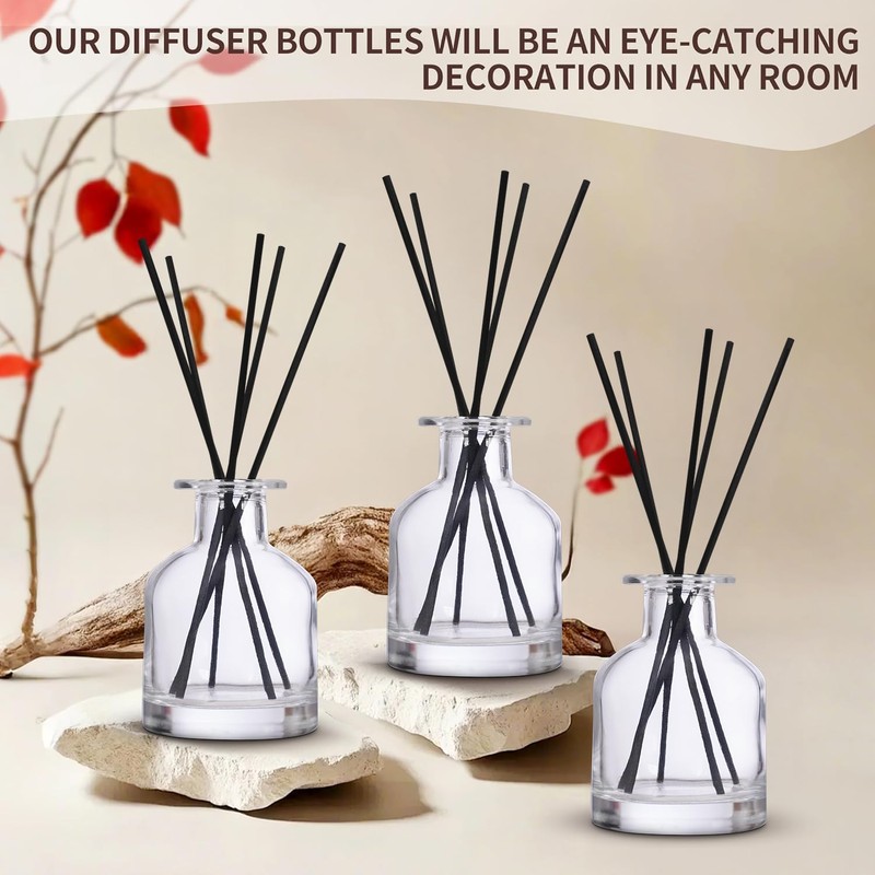4 Pack Perfume Reed Diffuser Bottle,Empty Big Belly Aromatherapy Essential