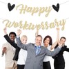 FHGG Pre-Strung Happy Work Anniversary Decorations Banner Gold Glitter Workiversary