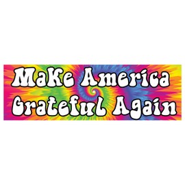 VulgrCo Make America Grateful Greatful Again Dead Vinyl Bumper Sticker Decal Sticker MAGA Tie Dye Waterproof (White)