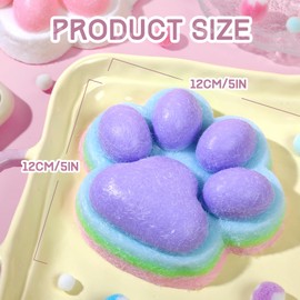 APLIST Taba Squishy Cat Paw, 2 Pack Big 5" Fufu Fidget Squeeze Toys, Cute Kawaii Sticky Squish, Stress Anxiety Relief Soft Sensory Toys for Adults Kids Teens, Fuzz Edition