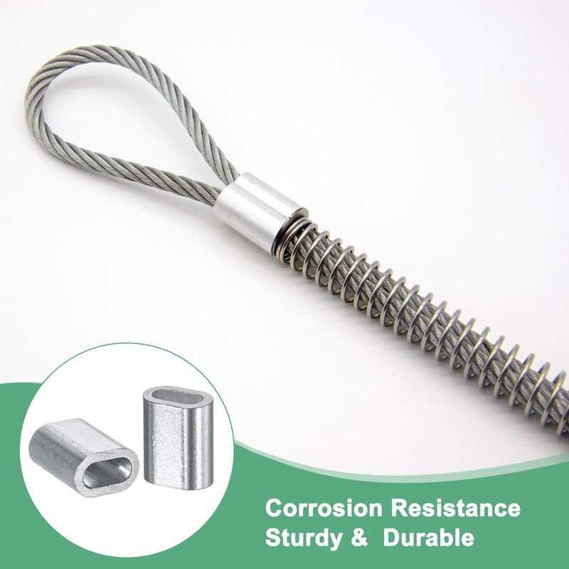 M METERXITY 100-Pack Aluminum Crimping Loop Sleeves, 2.5mm 3/32" Single