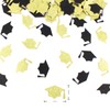 Vofrise 200PC Black Gold Grad Cap Graduation Confetti for Table
