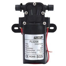 Diaphragm Pump 36W Max Flow Rate 3.5L/min Pump 12V/24V Double Straight Tube FL-5206 (DC12V)