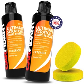 Carfidant Scratch and Swirl Remover - Car Scratch Remover for Scratches with Buffer Pad, Scratch Remover for Vehicles Repair Paint Any Color - 8.4 fl oz (Scratch Remover 2 PCs)