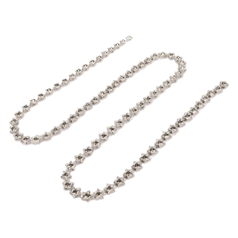 1 Yard Star Rhinestone Trim Chain 0.4in Width DIY Cuttable