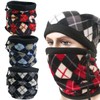 Reversible Check Neck Warmer / Multi-Scarf / Polar Fleece Warmer (Seogimall) Polar Fleece Neck Warmer (White) 10ea